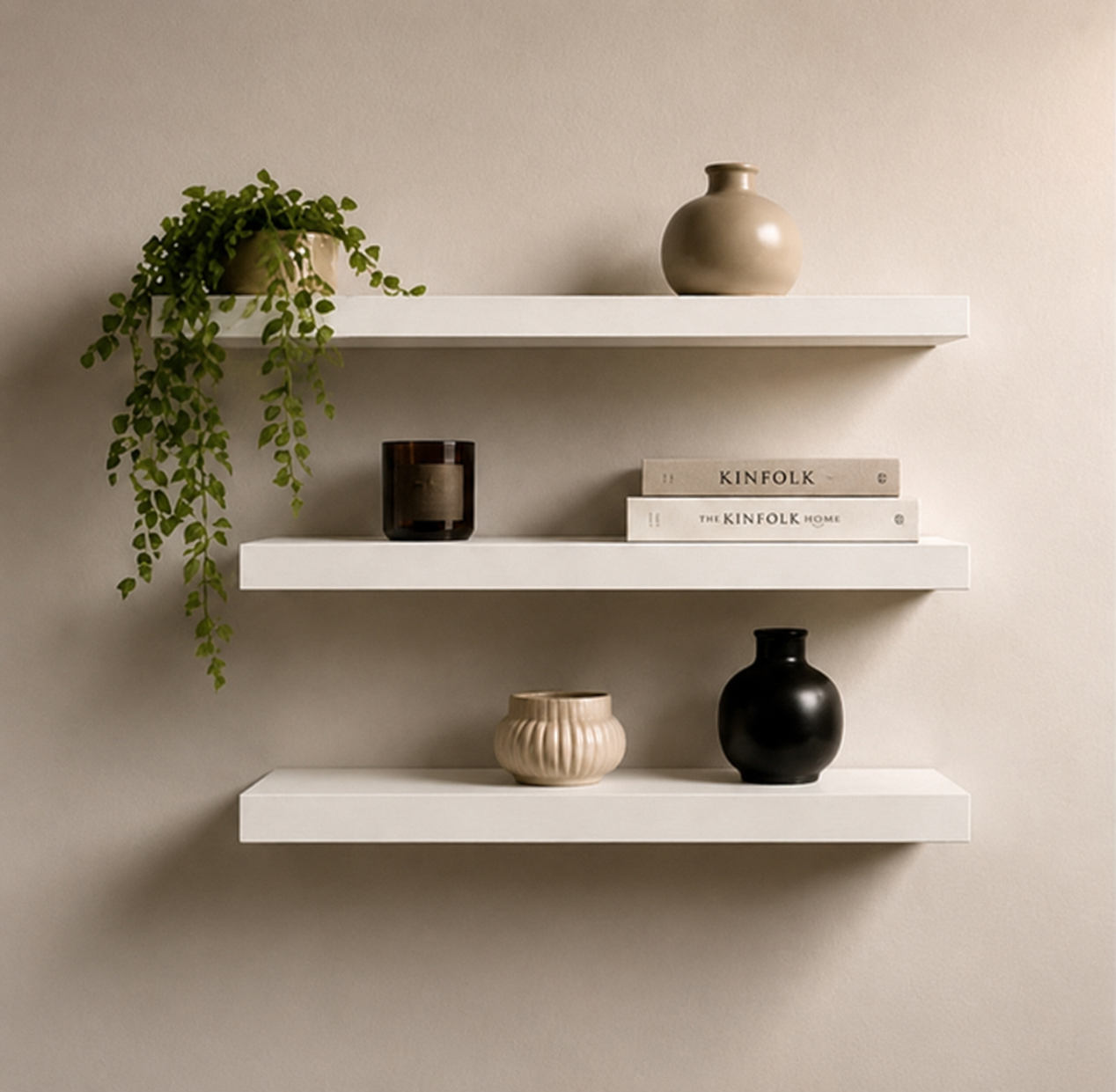 Mensole Sospese Minimal – Set da 3