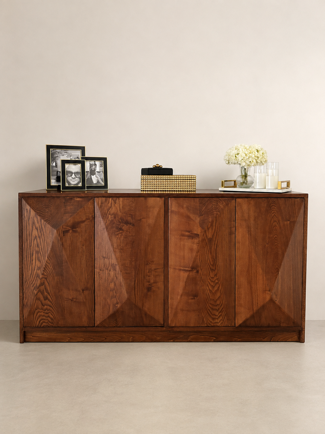 Comò in Rovere Naturale con 4 Ante Push-Pull