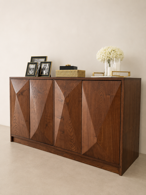 Comò in Rovere Naturale con 4 Ante Push-Pull