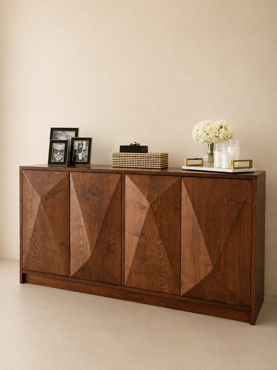 Comò in Rovere Naturale con 4 Ante Push-Pull
