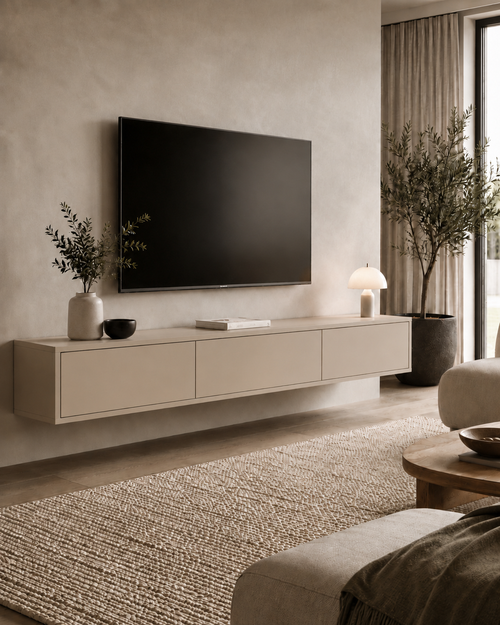 Porta TV sospeso dal design minimal